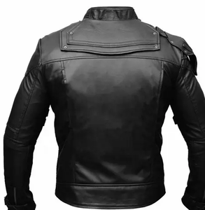 Veste longue en cuir sur mesure de haute qualité pour hommes - Veste de moto élégante et tendance, imperméable et écologique - Product Image 2
