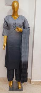 Conjunto de Kurta recto de diseñador étnico con estampado Floral hecho a mano para mujer, Salwar Kameez lavable para fiestas, precio al por mayor Natural para - Product Image 3