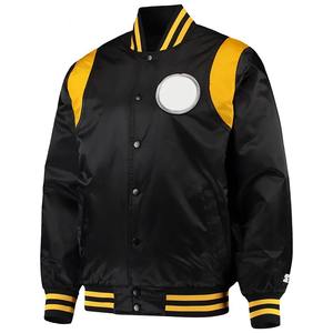 OEM Satin Bomber Jacket for Men Showcasing Smooth Stitch Detail and Secure <b>Zip</b> <b>Fastening</b> winter jacket - Product Image 4