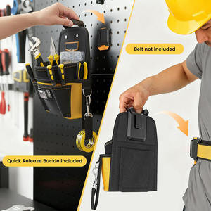 Pochette à outils pour électricien en polyester de qualité supérieure et résistante |   Étui de ceinture à 21 compartiments avec clip à dégagement rapide - Product Image 4