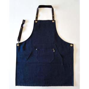 Tablier en jean réutilisable Detroit Cowboy pour enfants, taille ajustable, brodé, idéal pour barbecue, nettoyage, peinture, mariage - Avec détails en PU et PE - Product Image 2