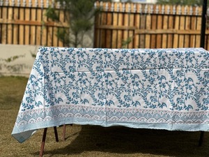 Couverture de table à manger imprimée en blocs de coton nappe artisanale décor de fête de mariage et d'événement couverture de table de cuisine cadeau pour invité - Product Image 3