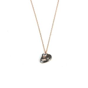 Collier en argent sterling 925 avec pierre blanche et inscription 'Vav Allah' finition or rose, cadeau idéal - Product Image 2
