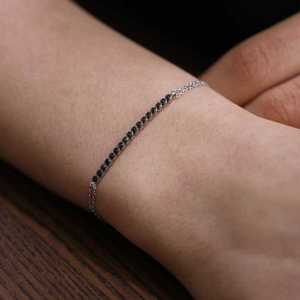 925 Sterling Silver Rhodium Plated Waterway Bracelet Classic Diamond <b>Set</b> Platinum <b>Bangles</b> for Wedding Party or Gift - Product Image 1