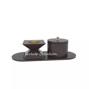 Brûleur d'encens Mabkhara en bois fabriqué à la main ensemble de Mubkhar porte-Oud et Bakhoor arabe traditionnel pour parfum de maison et cadeaux - Product Image 5