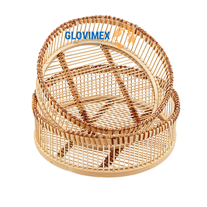 Bandeja de servicio moderna para el hogar Bandeja de ratán de bambú Productos de organización para el hogar Fibra natural - Product Image 2