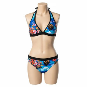 Conjunto de Bikini Ecológico de Spandex y Poliéster para Mujer, Traje de Baño de Dos Piezas con Estampado por Transferencia de Calor, Tejido Reciclado, Ropa de Playa de Secado Rápido, Traje de Baño al por Mayor - Product Image 1