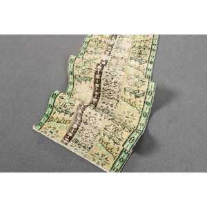 Turkish 1.8x8.3 ft Rug, <b>Runner</b> Vintage Rug, <b>Green</b> Brown Camouflage Rug - Product Image 4