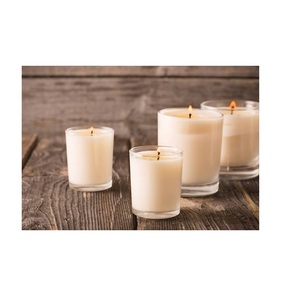 Candle Wax <b>Container</b> <b>Clear</b> Glass Candle Votive Supplies Cylinder Wax Jar for Home Villa Dinner and Wedding Lighting - Product Image 1