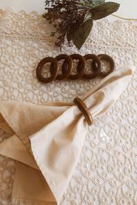 Porte-serviette en bois de couleurs assorties et rond de serviette de forme ronde décoration de serviette mariage acacia vente en gros meilleur - Product Image 3