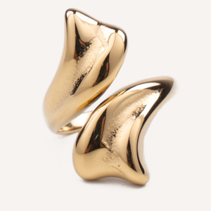 CUCOCUCA YXQ R230 Anello da Cocktail in Acciaio Inossidabile Placcato Oro, Ipoallergenico, Elegante, Alla Moda, Spedizione UE in 48 Ore - Product Image 1