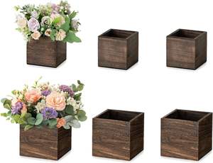 Wooden Box for <b>Centerpiece</b> Wedding 6 Pcs Rustic Square Planter Box for <b>Christmas</b> <b>Centerpiece</b> Table Decorations - Product Image 2