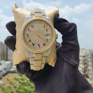 Reloj de Diamante Moissanite VVS1, Acero Inoxidable, Dos Tonos, Esfera Árabe, Reloj de Pulsera de Lujo para Hombre, Regalo - Product Image 3