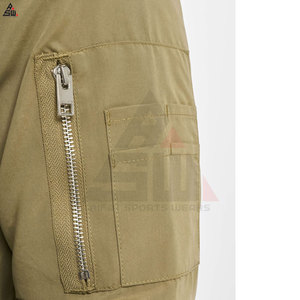 New Arrival Custom Sporty <b>Canvas</b> Stand Collar Winter Bomber <b>Jacket</b> Wholesale Plus Size for Men - Product Image 3