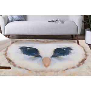 Tapis moderne imprimé hibou : décoration animale pour le bureau, le salon ou la maison, tapis en chenille - Product Image 4