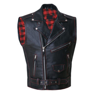 Chalecos de cuero de diseño de calidad superior a la moda para hombre hechos a medida, chalecos de cuero de buena calidad de alta calidad con múltiples bolsillos, ropa de calle para hombre - Product Image 5