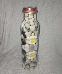 Printed Flower Enamel High Quality <b>Drinking</b> Copper Water <b>Bottle</b> Simple Design Classic Look VIntage Single Wall Copper <b>Bottle</b> - Product Image 3