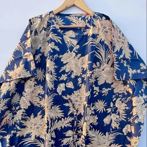 Caftan à fleurs indiennes en coton fait à la main longue robe Caftan pour les mamans couverture de plage et vêtements de nuit décontracté Maxi caftan robe - Product Image 2