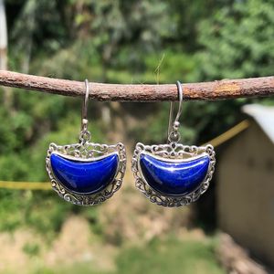 Boucles d'oreilles Lapis Lazuli dernier Design paire/boucles d'oreilles en pierre naturelle Lapis Lazuli - Product Image 3