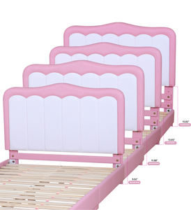Camas Gemelas Tapizadas para Niños, Cama Infantil de Cuero PU, Cama para Niños, Cabecera Ajustable en Altura para Adolescentes para Dormitorio - Product Image 5