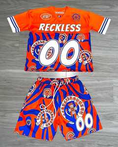 <b>Men's</b> High Street Style Breathable Mesh Jersey Set 100% Cotton Oversized Boxy T-Shirt <b>Shorts</b> Summer Casual Two-Piece <b>Sweat</b> Suit - Product Image 2