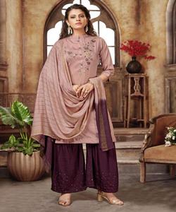 À la mode Georgette broderie séquence travail haut Palazzo avec Dupatta vêtements de mariage meilleur prix vêtement ethnique vêtement Gharara - Product Image 2