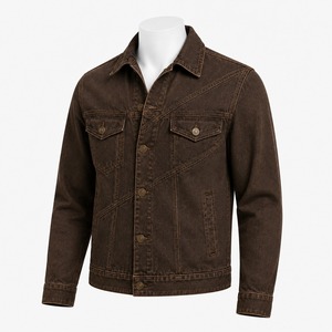 Veste en jean streetwear pour homme, tissu denim épais, coupe décontractée, style moderne, design durable, idéale pour la collection de mode urbaine - Product Image 3
