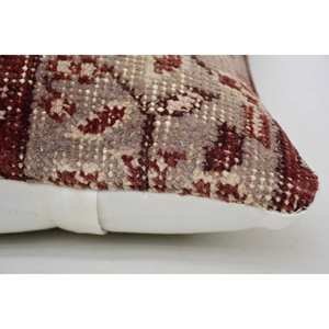 Oreiller en laine imprimé vintage bohème 14x14 Beige coussin tissé Kantha Patchwork coussin décoratif uni pour une utilisation au sol - Product Image 4