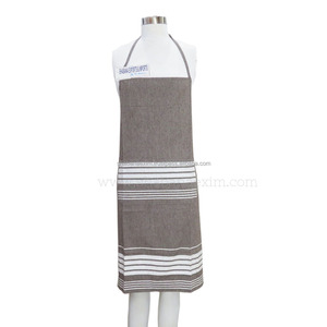 Venta al por mayor de algodón café Chef delantal logotipo personalizado liso babero Delantales para cocinar alimentos y limpieza de la cocina - Product Image 1
