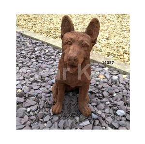 <b>Hot</b> Selling Brown Cast Iron Heavy Duty Dog Garden Sculptures Modern Dog Sculptures For Park Patio Yard Decor - Product Image 1