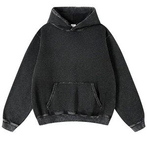 Sudadera con Capucha Extra Grande para Hombre, 100% Algodón, Felpa Francesa, Color Sólido, con Bolsillo, Estilo Casual para Otoño - Product Image 1
