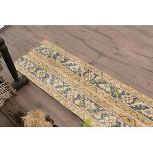 1.3x5.8 ft Turkish Rug, Vintage Runner Rug, <b>Brown</b> Ombr <b>Wool</b> Rug - Product Image 5