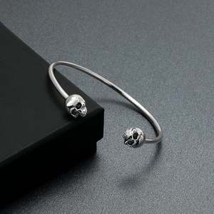 Jeulia Biker Style Skull Sterling <b>Silver</b> Fashion <b>Bangle</b> <b>Bracelet</b> - Product Image 5