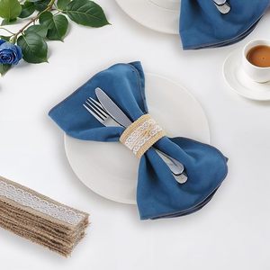 แหวนกระดาษเช็ดปากผ้าป่านปอกระเจาธรรมชาติงานประดิษฐ์รูปผีเสื้อของตกแต่งงานปาร์ตี้โต๊ะรับประทานอาหารทุกวันวัสดุกระดาษสีน้ำตาล - Product Image 3