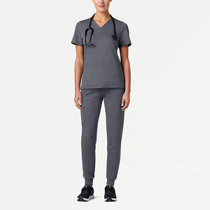 Top qualité médical gommages femmes haut et pantalon ensemble gommages uniformes ensembles à manches courtes grande taille uniforme de travail - Product Image 5