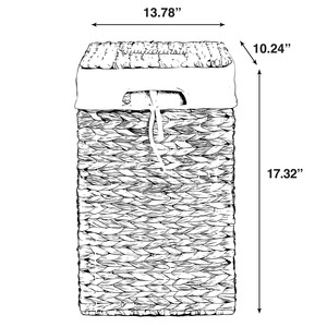 Panier de rangement rectangulaire en jacinthe d'eau fait à la main, vente en gros, écologique, fabriqué au Vietnam - Product Image 2