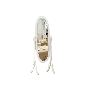 Support à cadre en bois blanc Grand miroir Plancher décoratif Support de miroir long complet Support de miroir d'habillage - Product Image 6