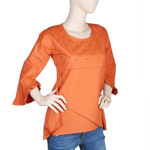 Women's Fancy Woven <b>Top</b> - <b>Rust</b> - Product Image 1