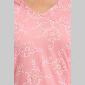 Vestidos de carrera Kurta rectos con estampado floral rosa para mujer (SHKUP1218) - Product Image 4