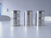 Boîtes en fer blanc rondes vides de qualité alimentaire pour la mise en conserve d'aliments et de boissons, avec couvercle à ouverture facile, marque OEM, origine Vietnam, tailles personnalisées disponibles