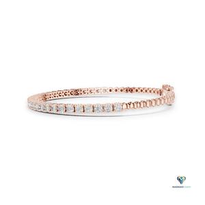 1.95 CT Rose <b>Gold</b> Round Lab Grown Diamond Tennis Bracelet in 18K <b>Solid</b> <b>Gold</b>, 6.5 Inch Classic Round Diamond Bracelet for Women - Product Image 2
