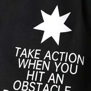 ชุดเสื้อฮู้ดดี้และกางเกงขายาวผ้าฝ้าย 100% ทรงหลวม สีดำ ลายพิมพ์แบบกำหนดเอง กางเกงขายาว แขนยาว พิมพ์ลายพัฟฟ์ ล้างสีแบบแอซิดวอช - Product Image 4