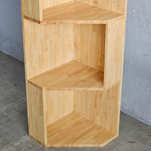 Étagère d'angle murale en bois naturel à 4 niveaux KGT68016, étagère de rangement en métal pour salon, salle de bain, cuisine, usage décoratif à domicile - Product Image 5