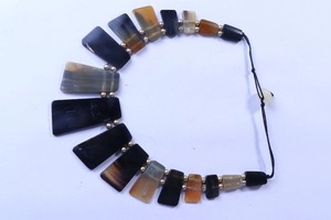 Collier en corne fabriqué à la main pendentif en corne de boeuf naturel sur cordon réglable bijoux tribaux Boho pour hommes et femmes - Product Image 3