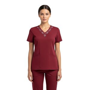 Ensembles de gommage médical extensible pour soins infirmiers féminins de meilleure qualité personnalisés Uniformes hospitaliers pour femmes Ensembles en polyester médical pour adultes - Product Image 6