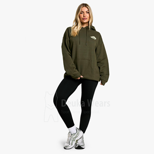 Sudaderas con capucha de corte regular con diseño personalizado OEM y serigrafía para mujer, personalizadas con mangas acanaladas de algodón/poliéster, ropa informal. - Product Image 3