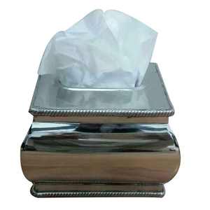 Boîte à mouchoirs en métal de forme rectangulaire à usage multiple pour café café émail imprimé finition boîte à mouchoirs article d'utilisation - Product Image 4