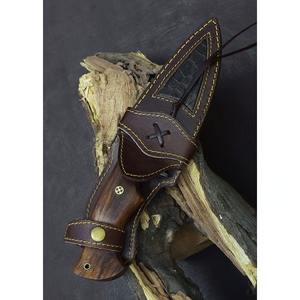 Couteau Skinner personnalisable en acier Damas avec manche en bois OEM pour bricolage chasse et dépouillement couteaux de cadeau d'anniversaire parfaits - Product Image 6