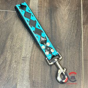 New Multi-Function Genuine Leather Traffic Padded Handle <b>Heavy</b> <b>Duty</b> Short Checkered Pattern <b>Lead</b> for Training Control <b>Dog</b> Leash - Product Image 1
