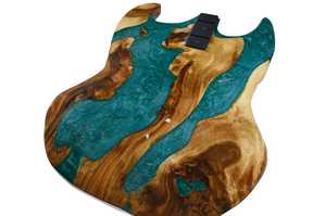 Cuerpo de Guitarra Eléctrica Hecho a Mano, Diseño de Madera Natural y Resina Epoxi, Piezas de Guitarra Personalizables para DIY, Empacado para Envío - Product Image 2